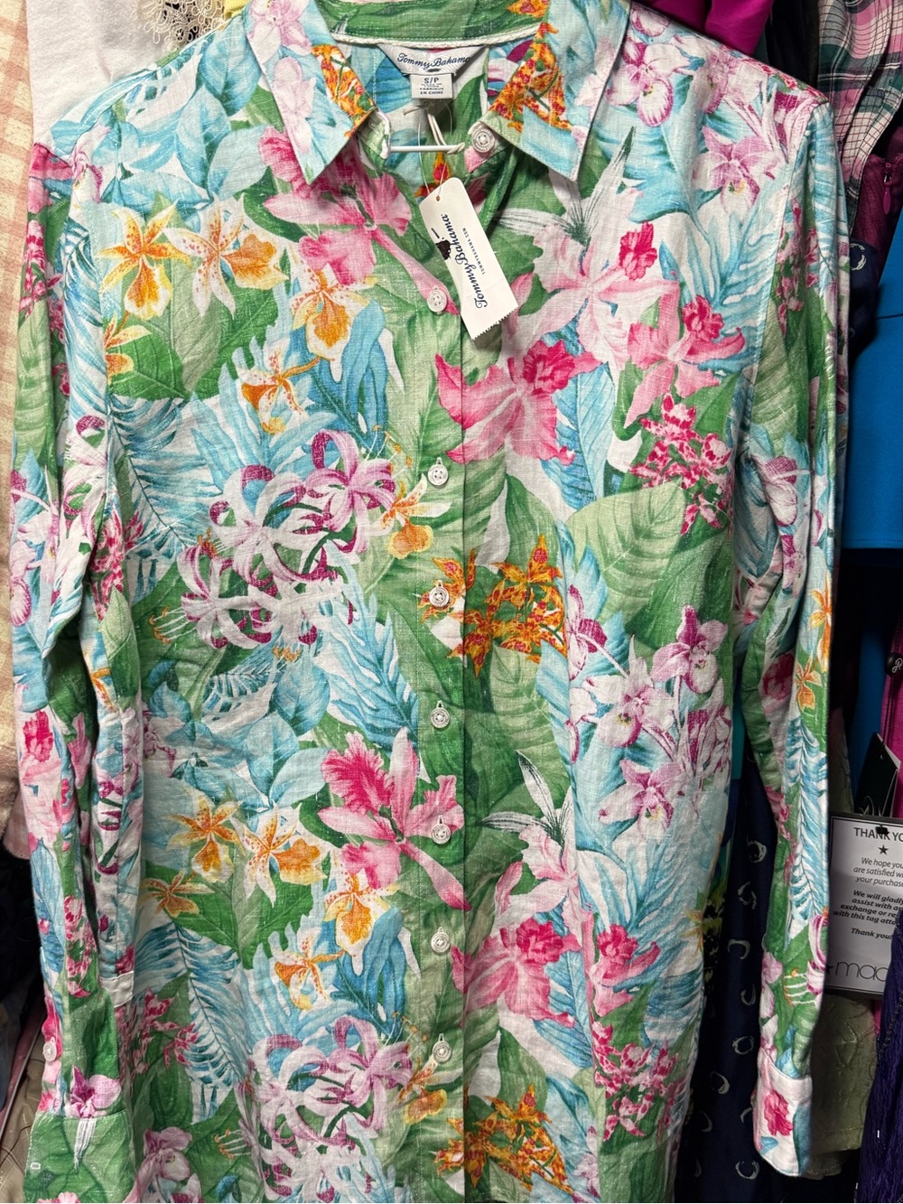 Tommy Bahama Lilly of the Vally Womens linen shirt. NWT - Picture 8 of 8